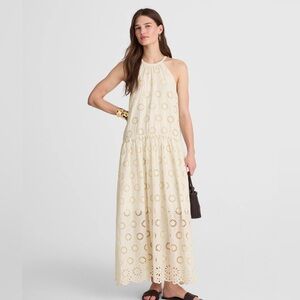 Madewell Embroidered Drop-Waist Maxi Dress S NWT